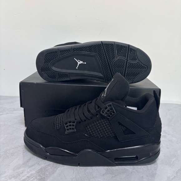 Men's Retro 4 Black Cat Athletic Shoes Sneakers - Picture 4 of 5